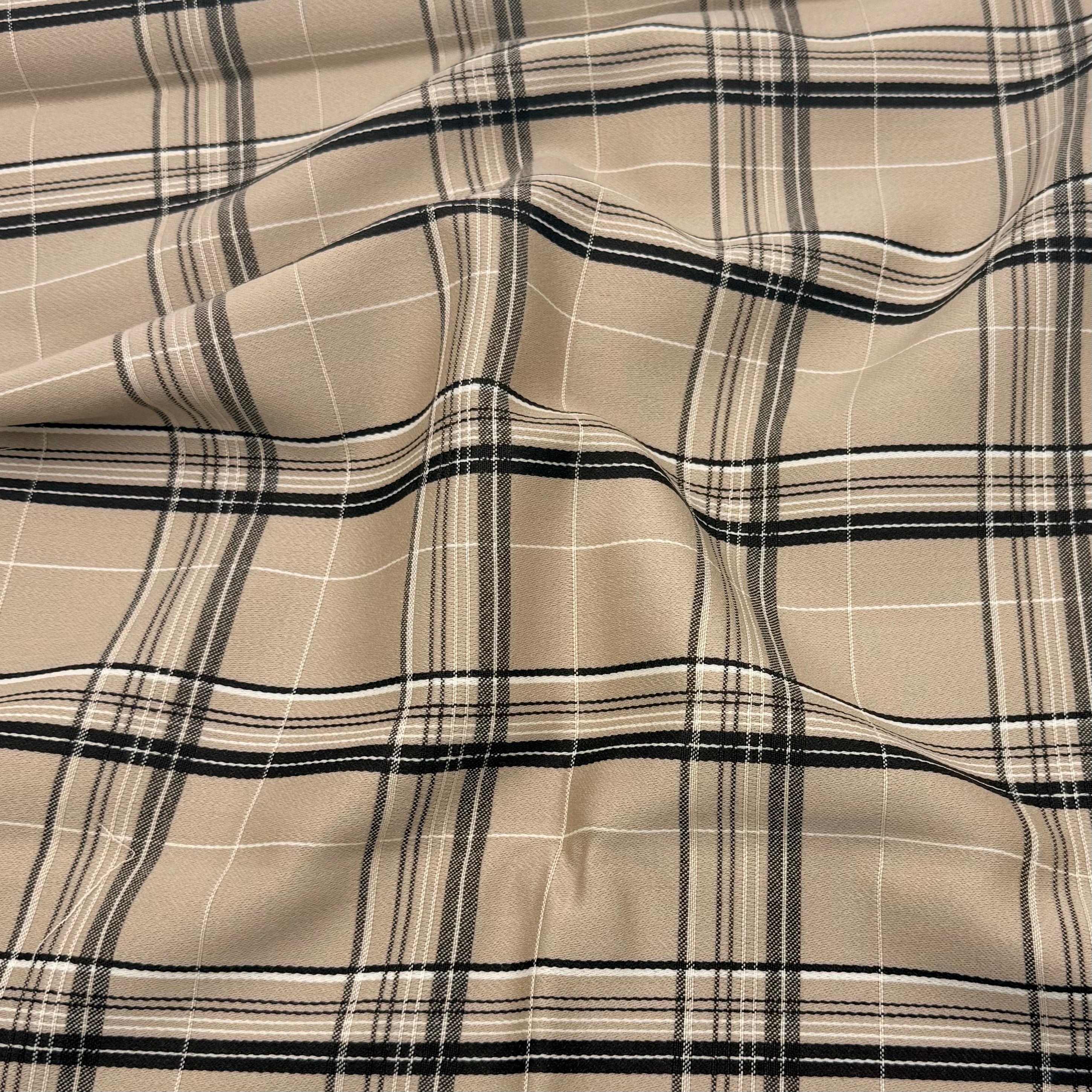 Wool Blend Suiting - Tan Plaid (WSW0787)