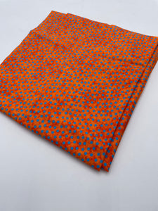 Quilting Cotton, Orange, Blue Polka Dots (WQC2355)