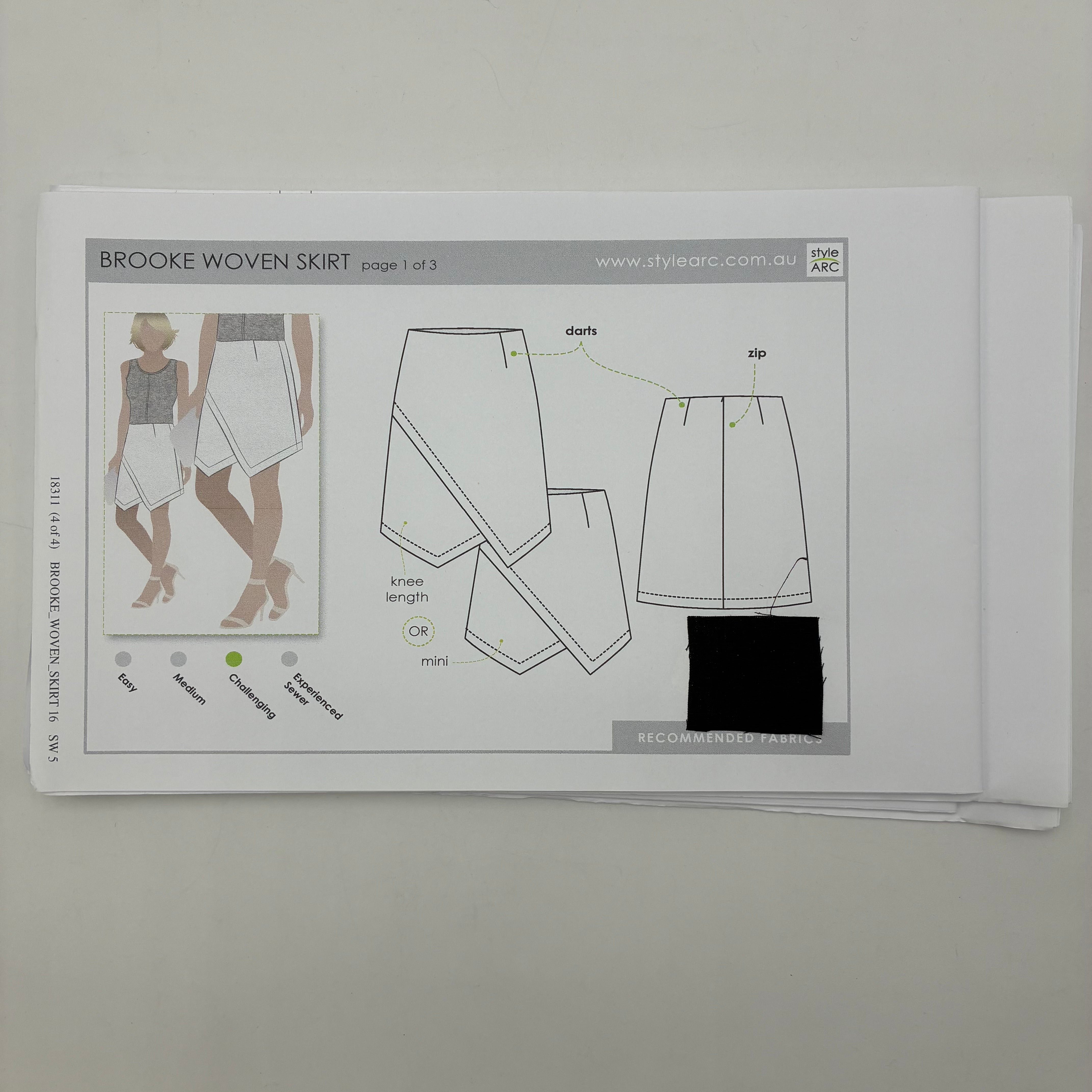 Style Arc Pattern - Brooke Woven Skirt (NPA0306)