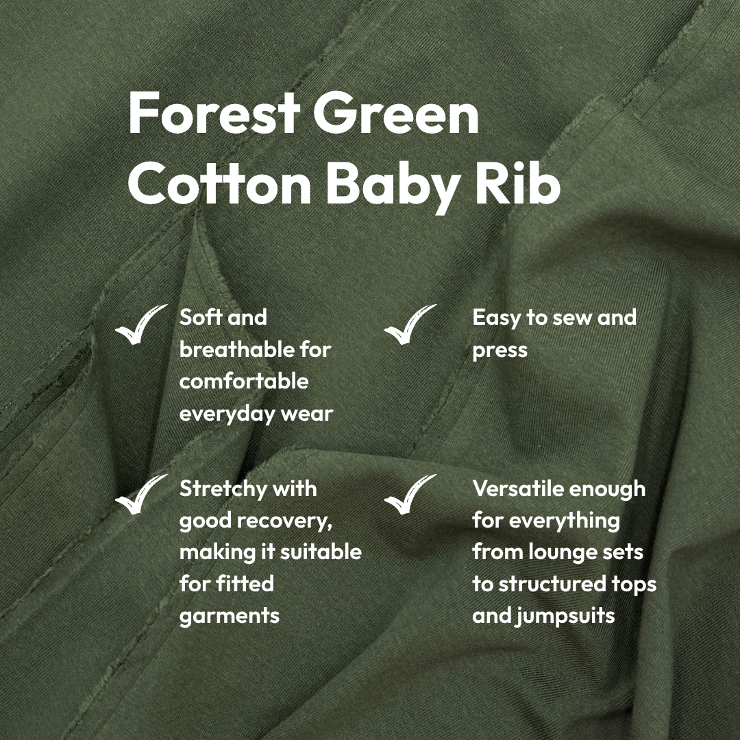 Cotton Baby Rib - Forest Green (KRB0494:495,545,670)