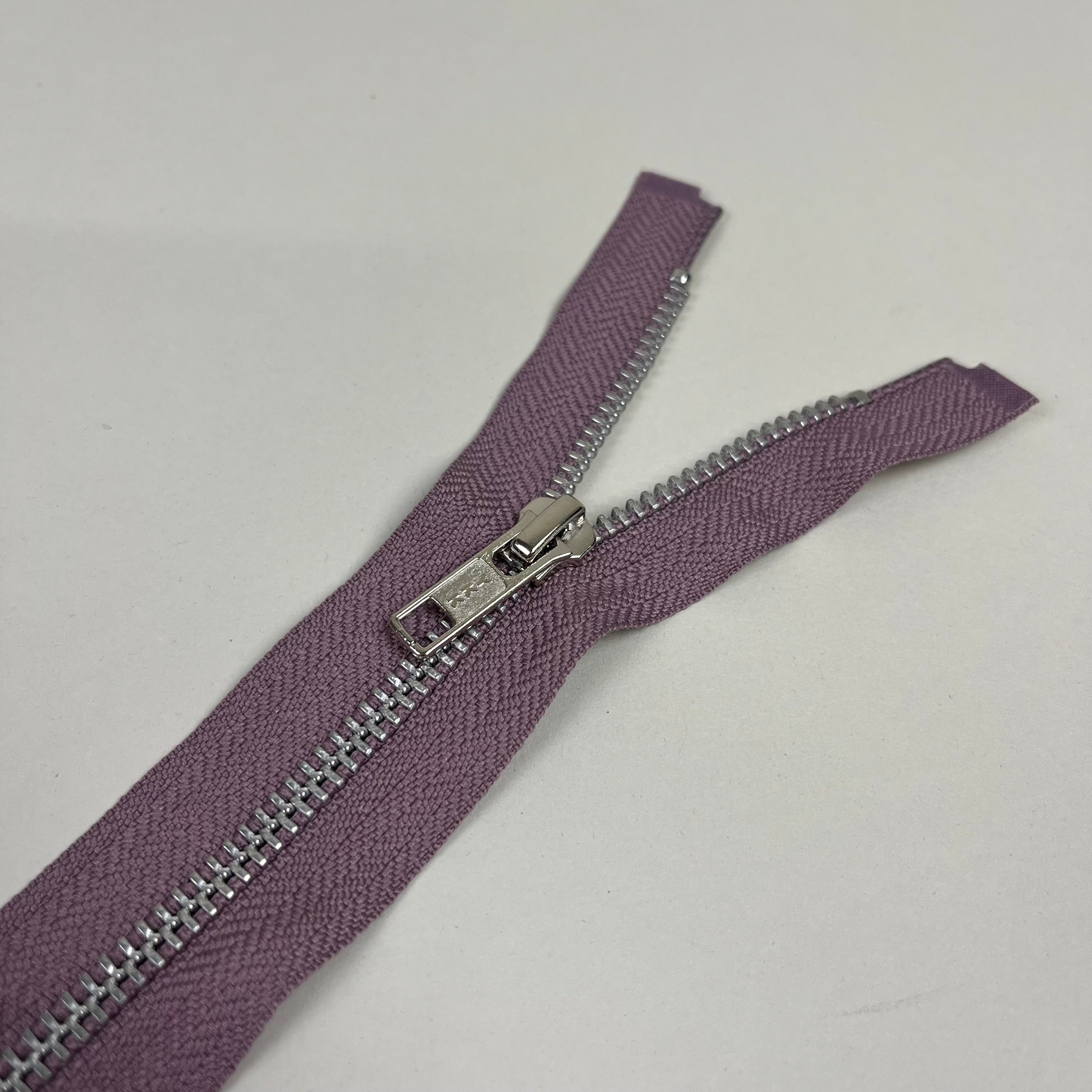 Separating Metal Zipper - Mauve & Silver 18.5" (NZP0305)