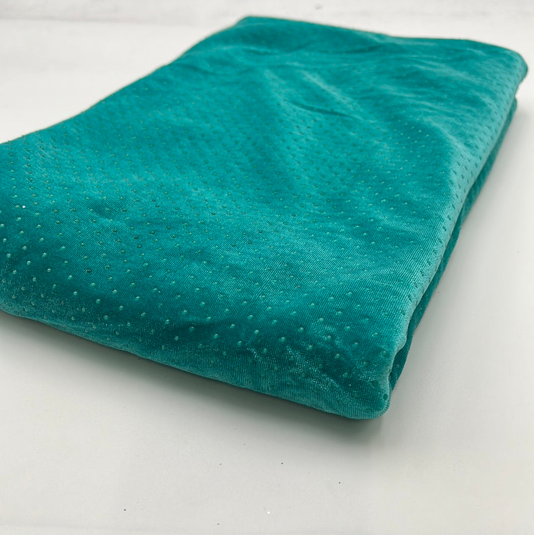 Stretch Velvet, Teal with Raised Dots (KVL0204)