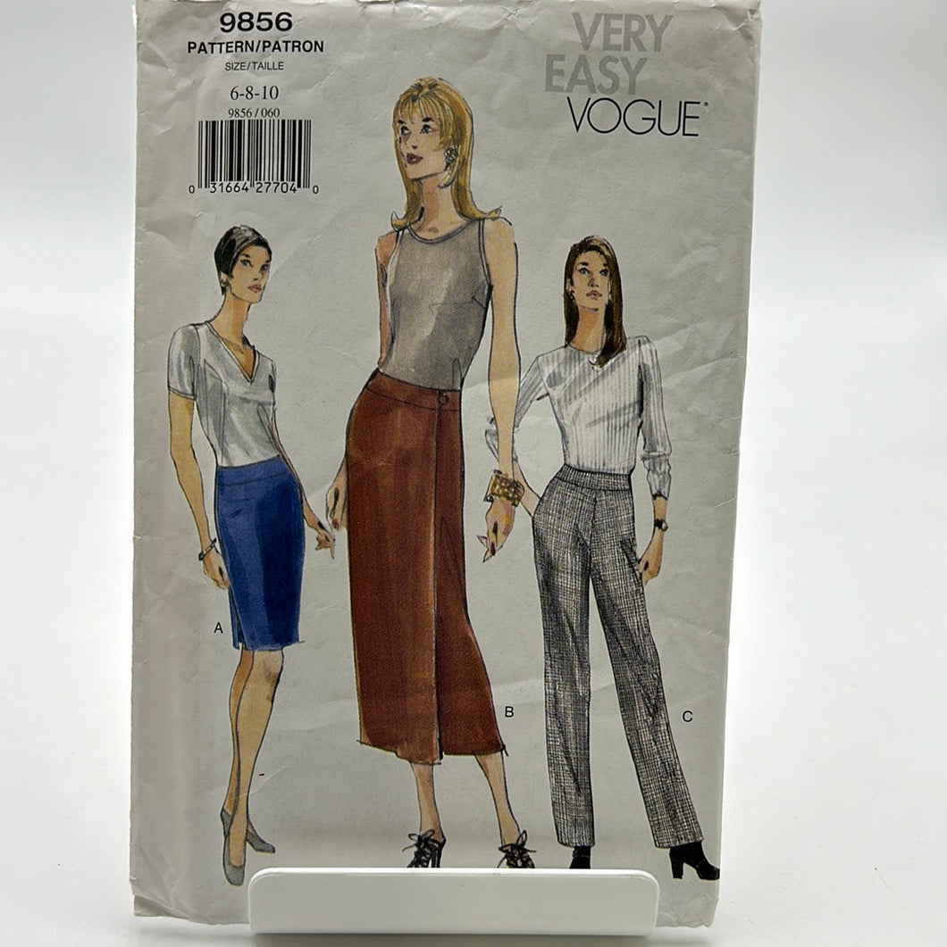 VOGUE Pattern, Misses' Skirt & Pants (PVO9856)