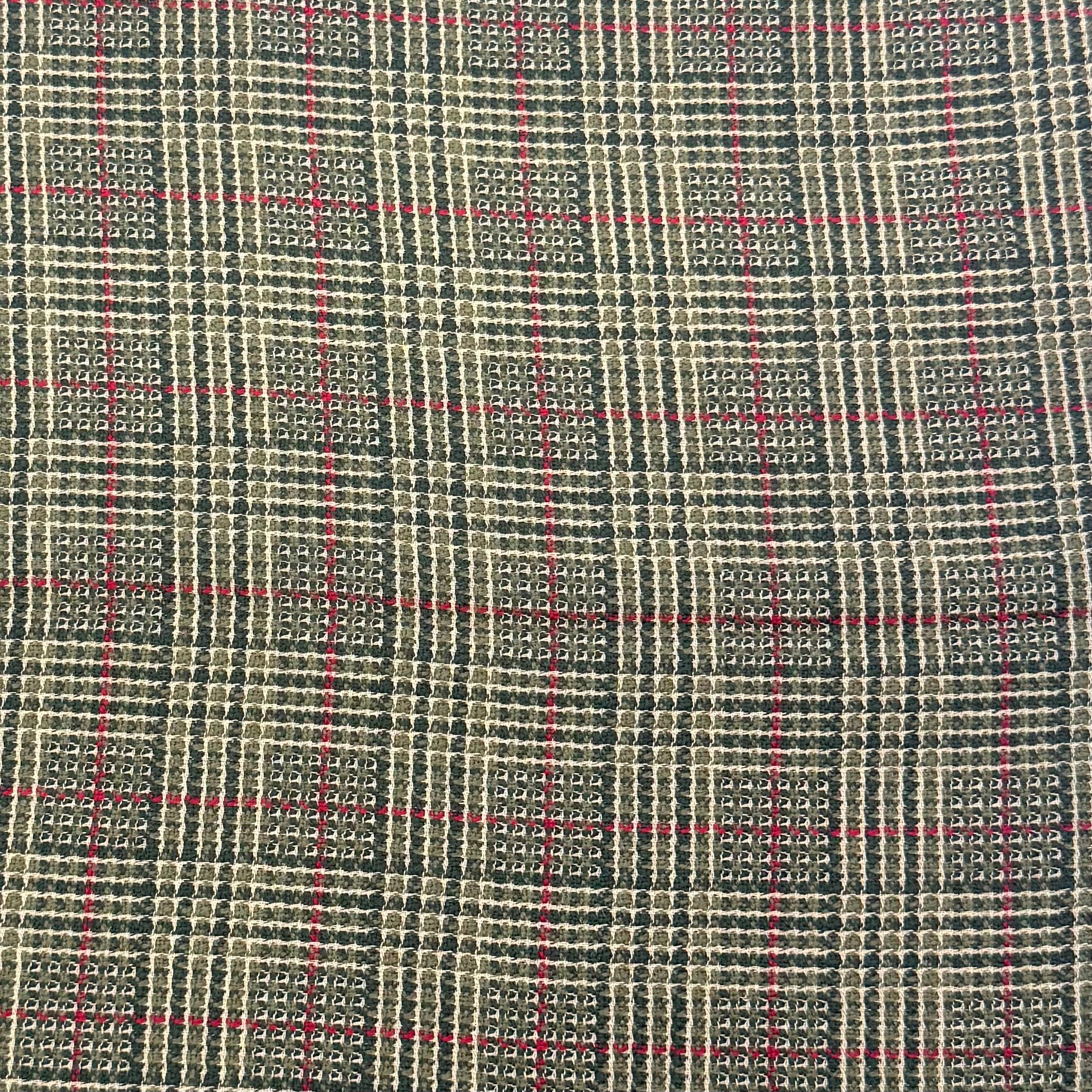 Wool Blend Suiting - Mossy Plaid (WSW0798)