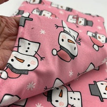 Load image into Gallery viewer, Cotton Jersey, Candy Pink with Snowman (KJE0938)

