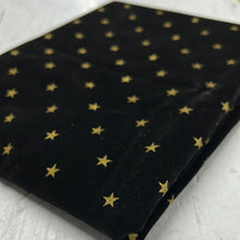 Load image into Gallery viewer, Cotton Velvet, Black w Gold Stars (WCV0232)
