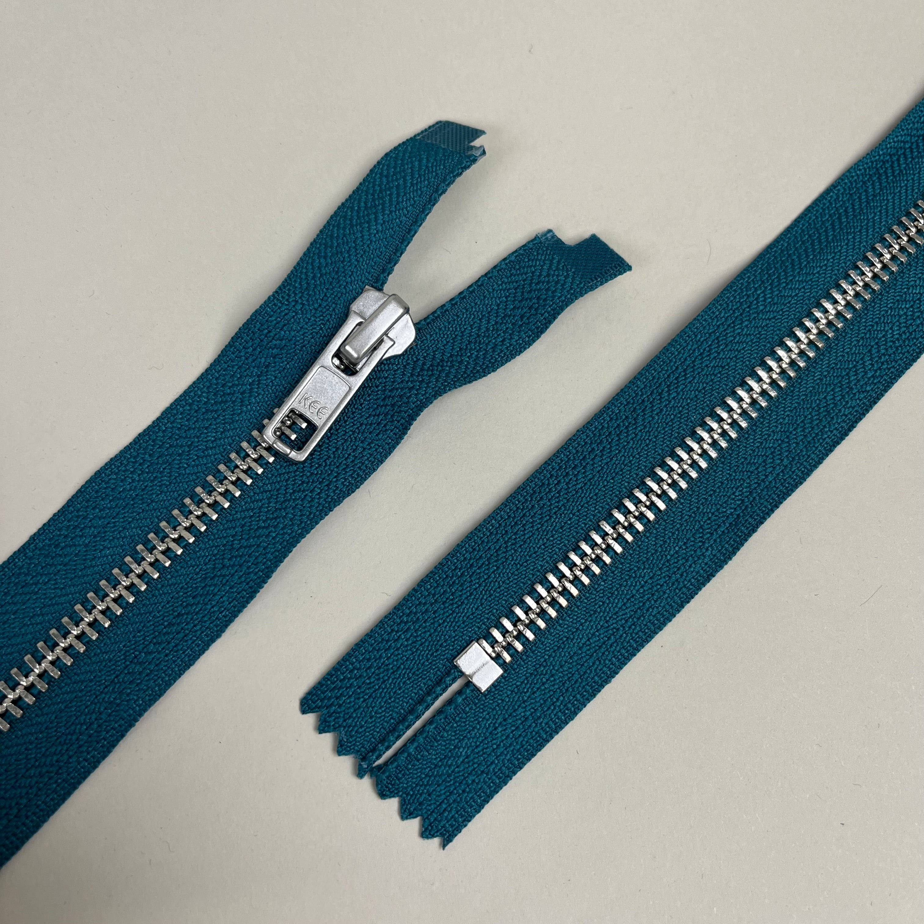 Separating Metal Zipper - Peacock & Silver 19.5" (NZP0374)