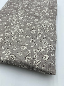 Cotton Stretch Fine Wale Corduroy, Beige Floral (WCV0272)