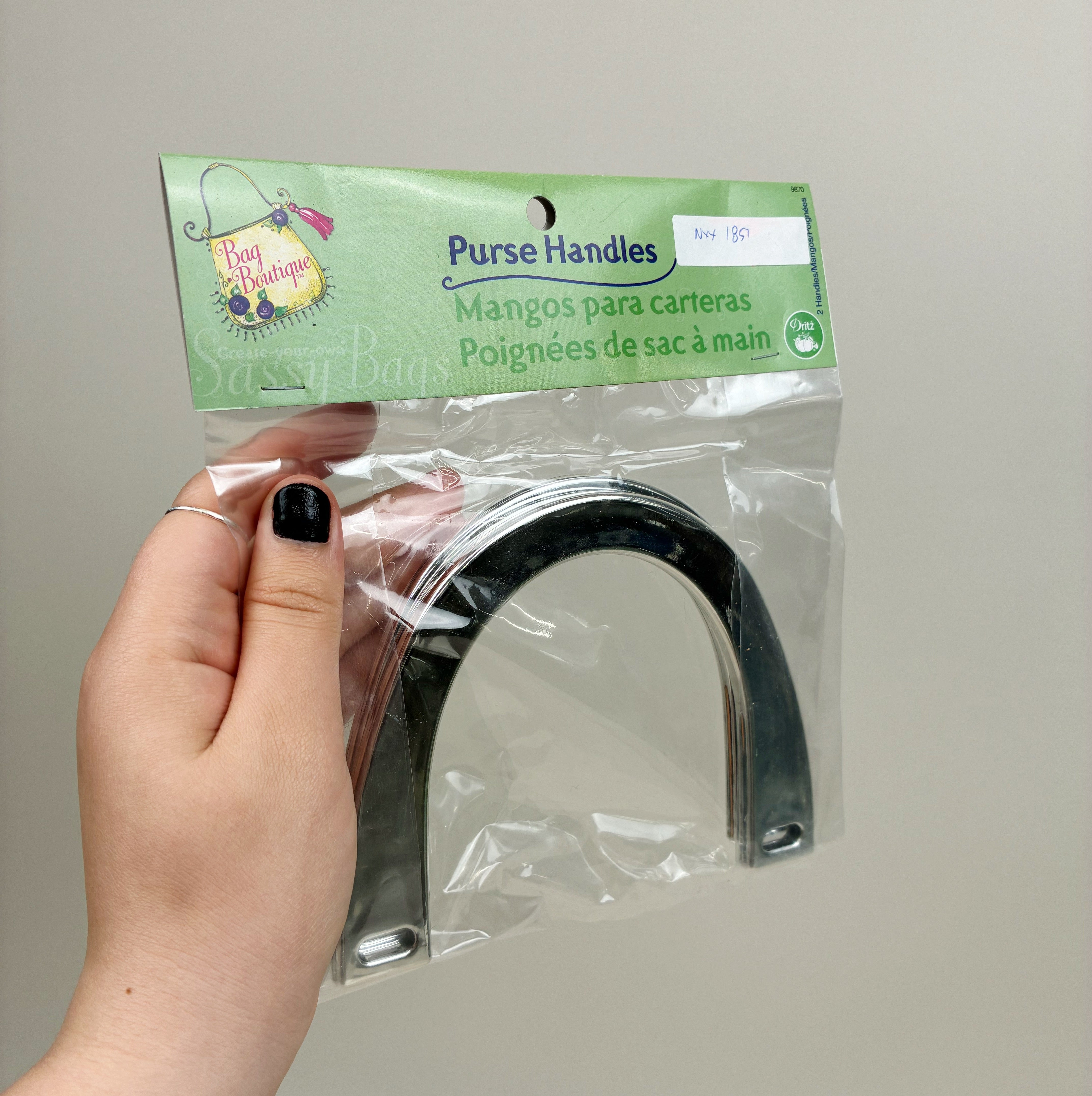 Acrylic Purse Handles - Silver (NXX1851)