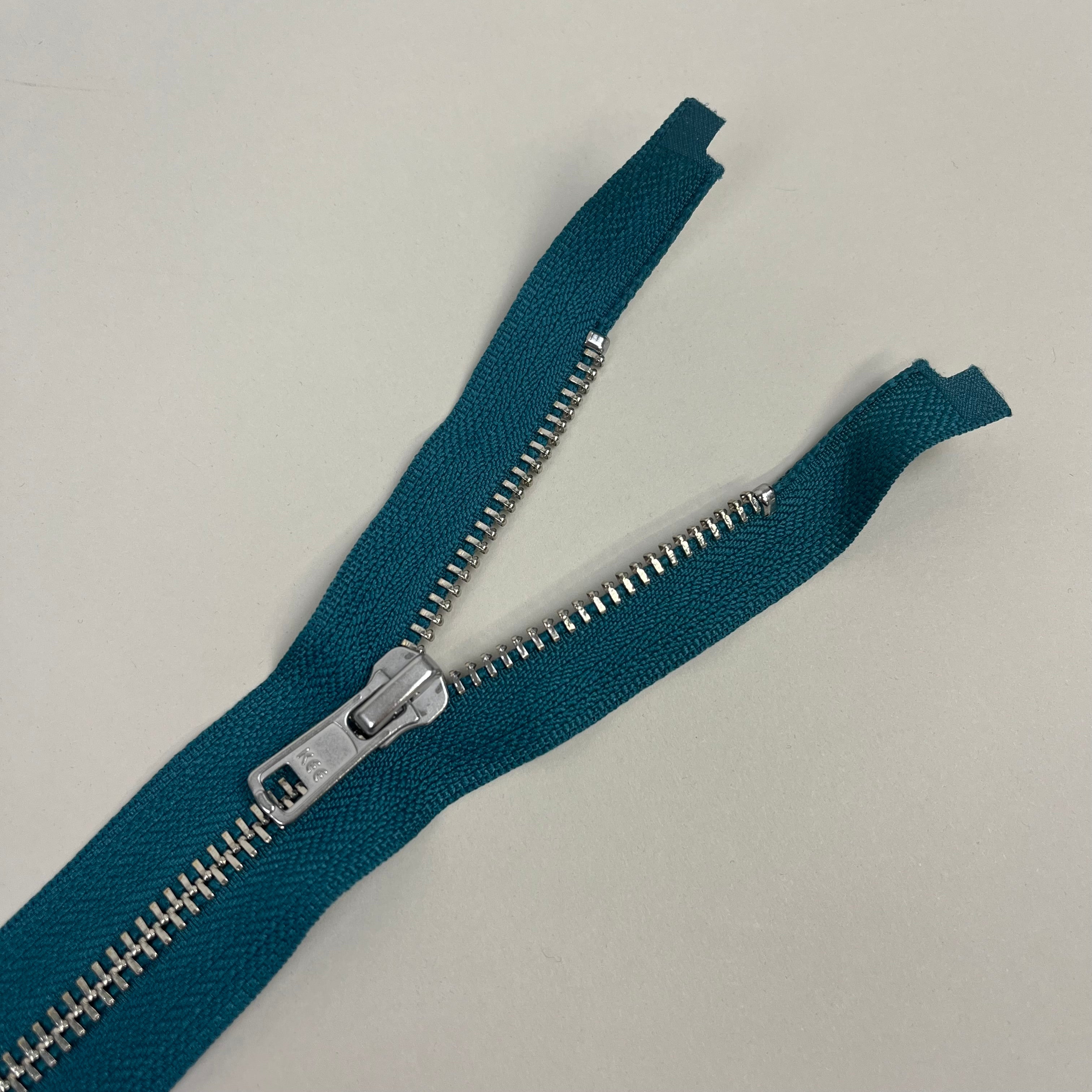 Separating Metal Zipper - Peacock & Silver 20" (NZP0376)