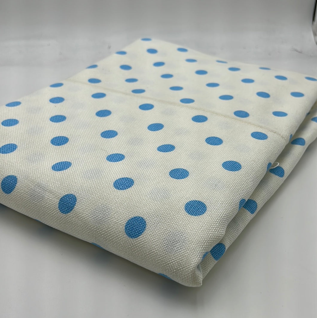 Cotton Home Decor, White with Blue Dots (HDH0437)