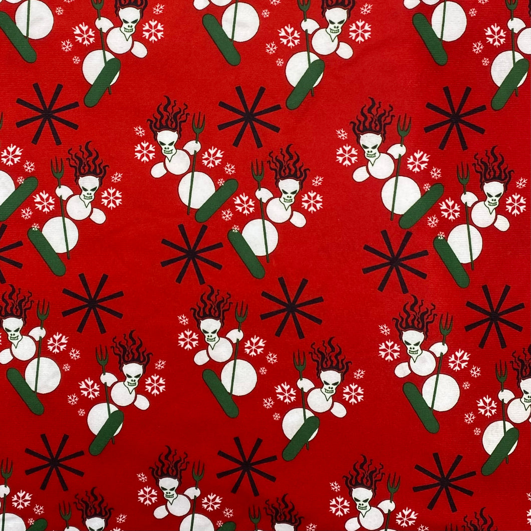 Printed Tricot Knit - Red/Gnarly Snowboarder (KXX0211)