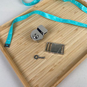 Key Lock + Slider Buckle (2x) - Silver Tone (NXX1575)