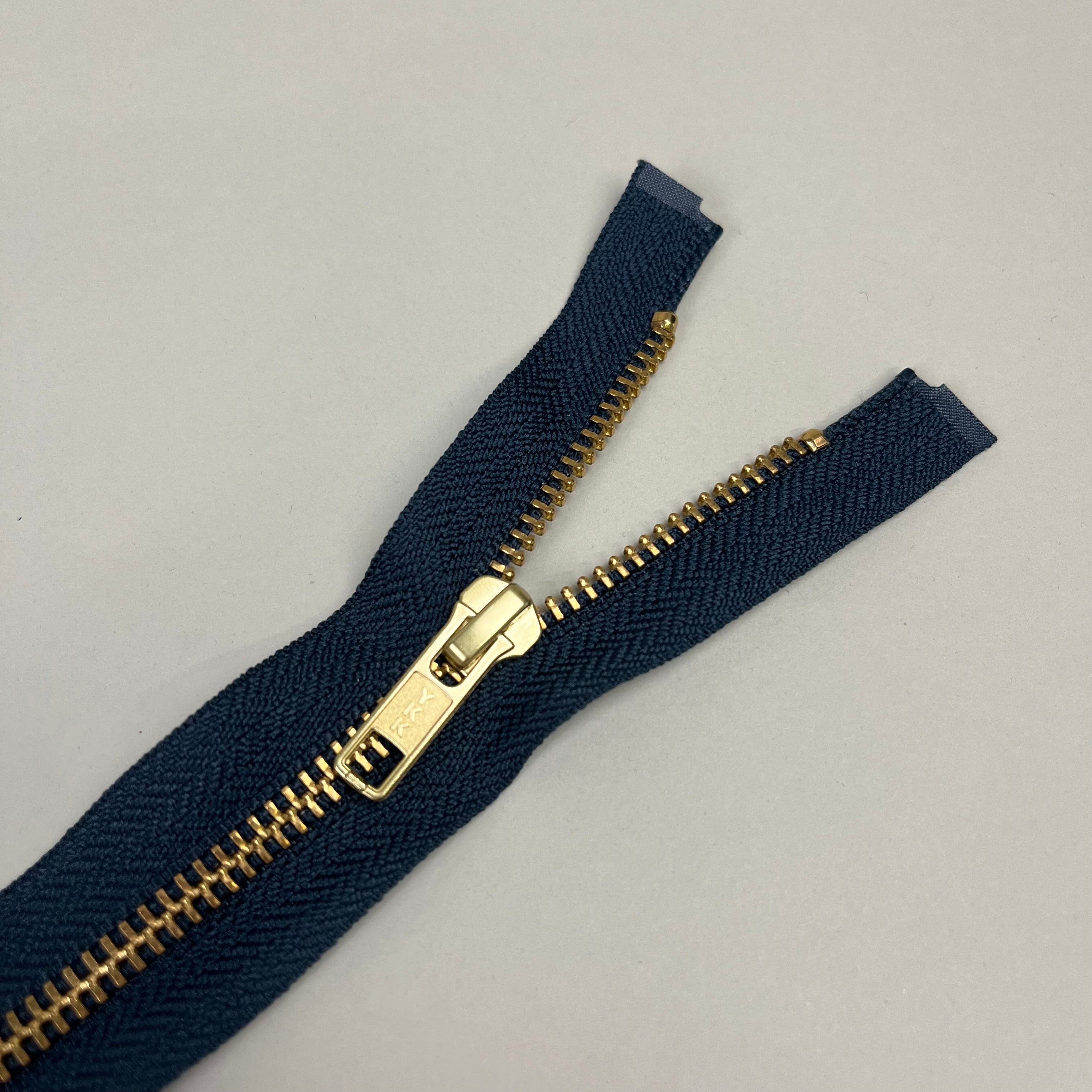 Separating Metal Zipper - Navy & Gold 20.5" (NZP0471)