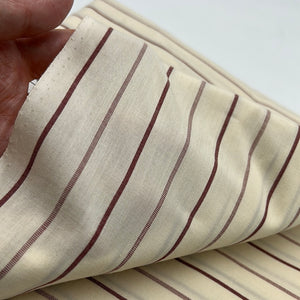Cotton Blend Shirting, Cream/Dusty Rose Stripe (WDW1757)