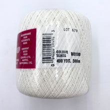 Load image into Gallery viewer, Mercerized Cotton Lace Weight Yarn - White  (NYN0321)
