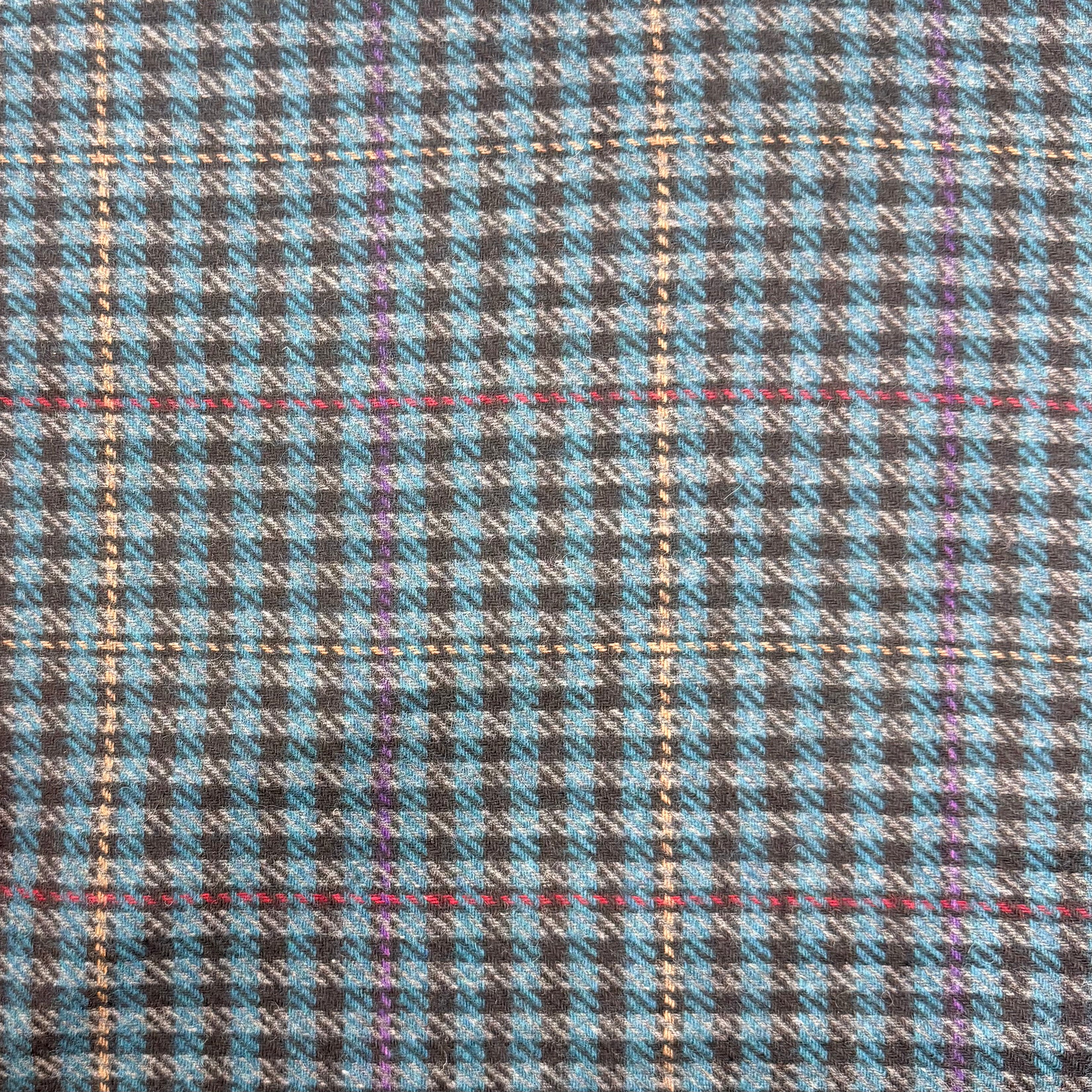 Wool Blend Coating - Teal Houndstooth (WCW0342)