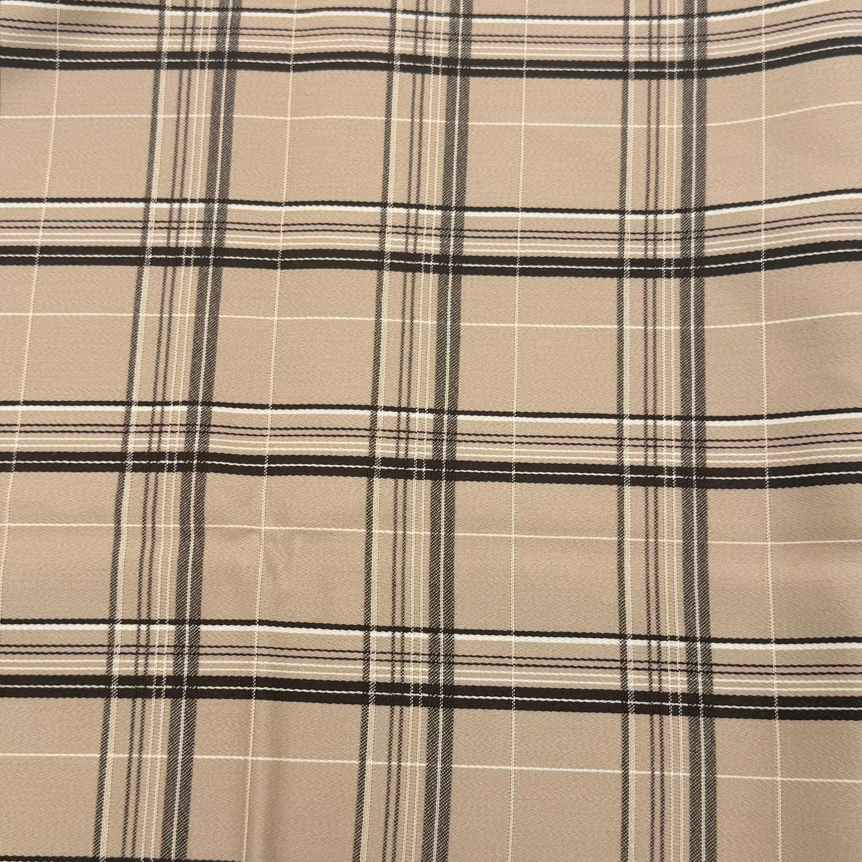 Wool Blend Suiting - Tan Plaid (WSW0787)