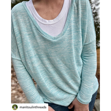 Load image into Gallery viewer, Variegated Viscose Sweater Knit, Azure (KSW0460:461)
