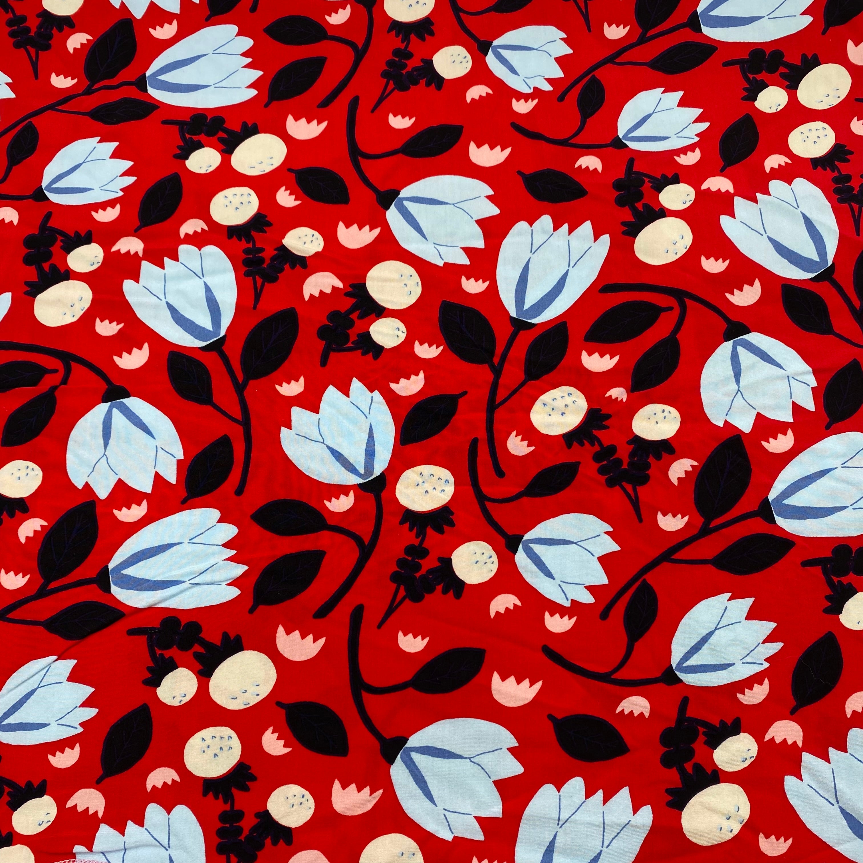 Rayon Dress Weight - Blue Tulips (WDW3357)