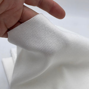 Cotton Rib Knit, White (KRB0214)