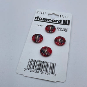 Plastic Buttons, Red Tartan (NBU0114)