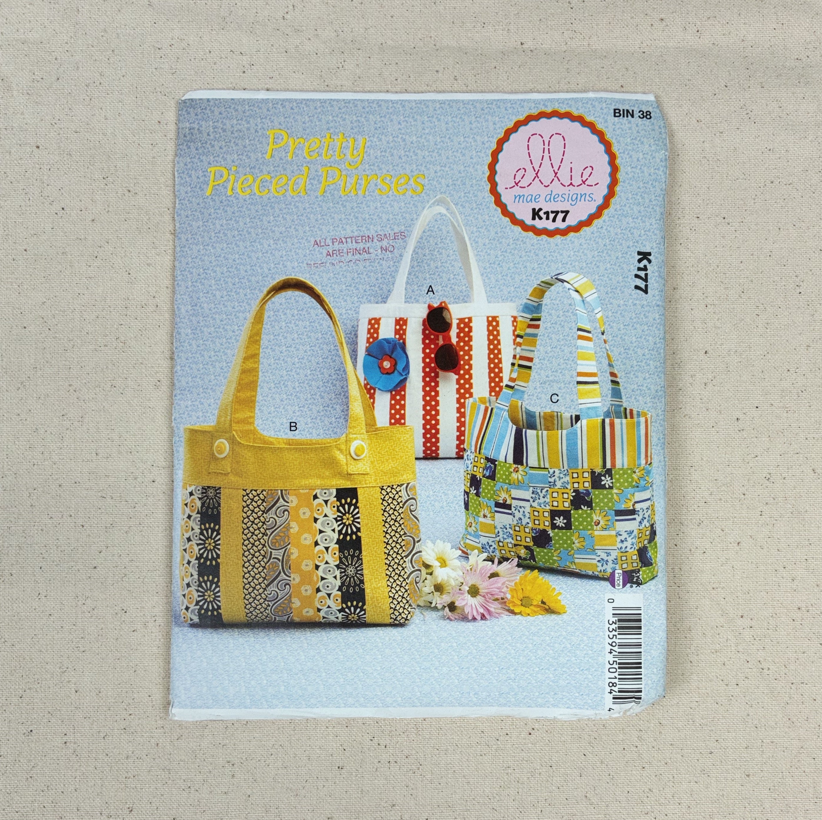 Bag Making Pattern - Ellie Mae Designs K177 (NPA0456)