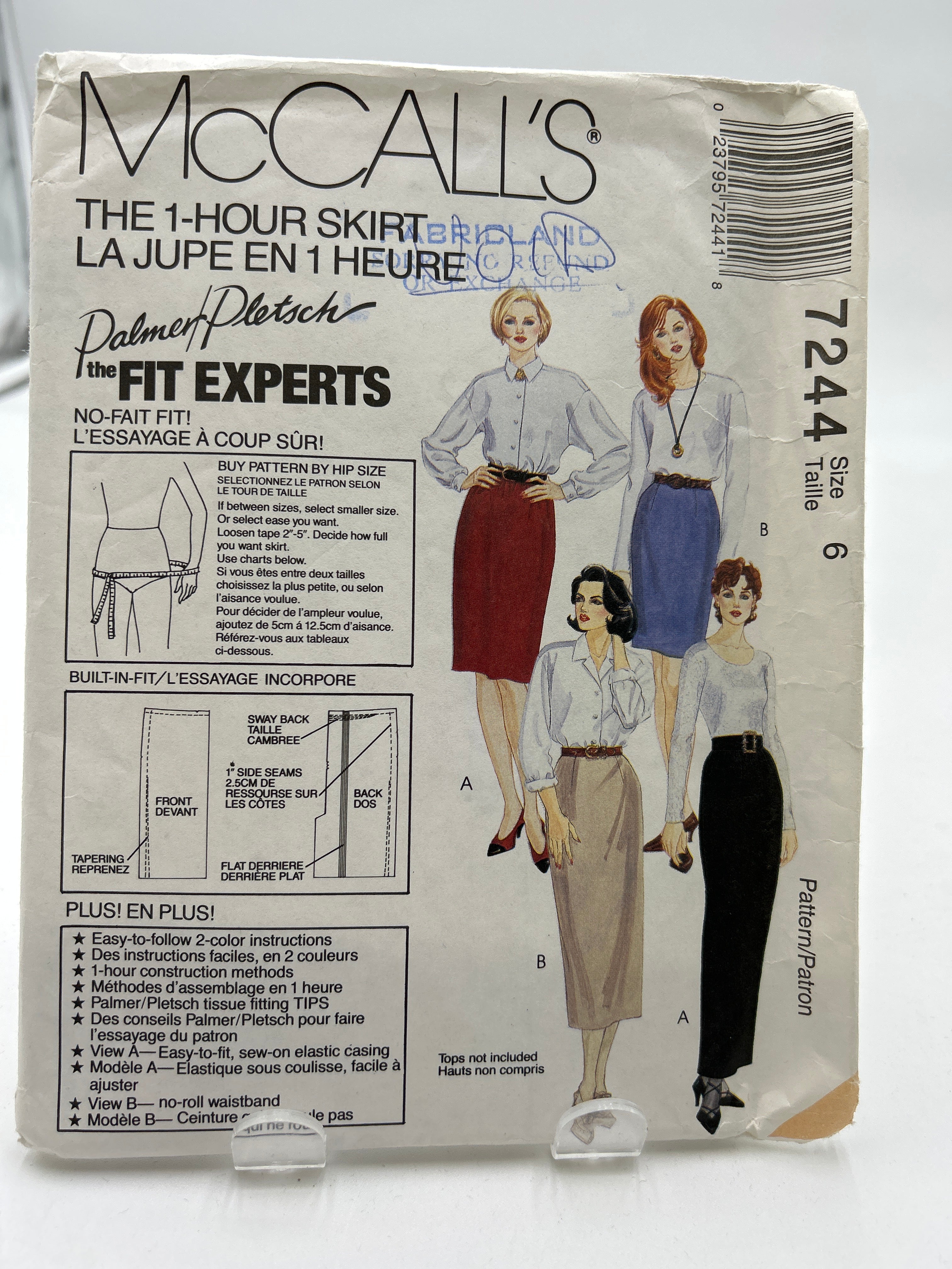 MCCALL'S Pattern Size 6, Misses' Skirts (PMC7244)(NPA)