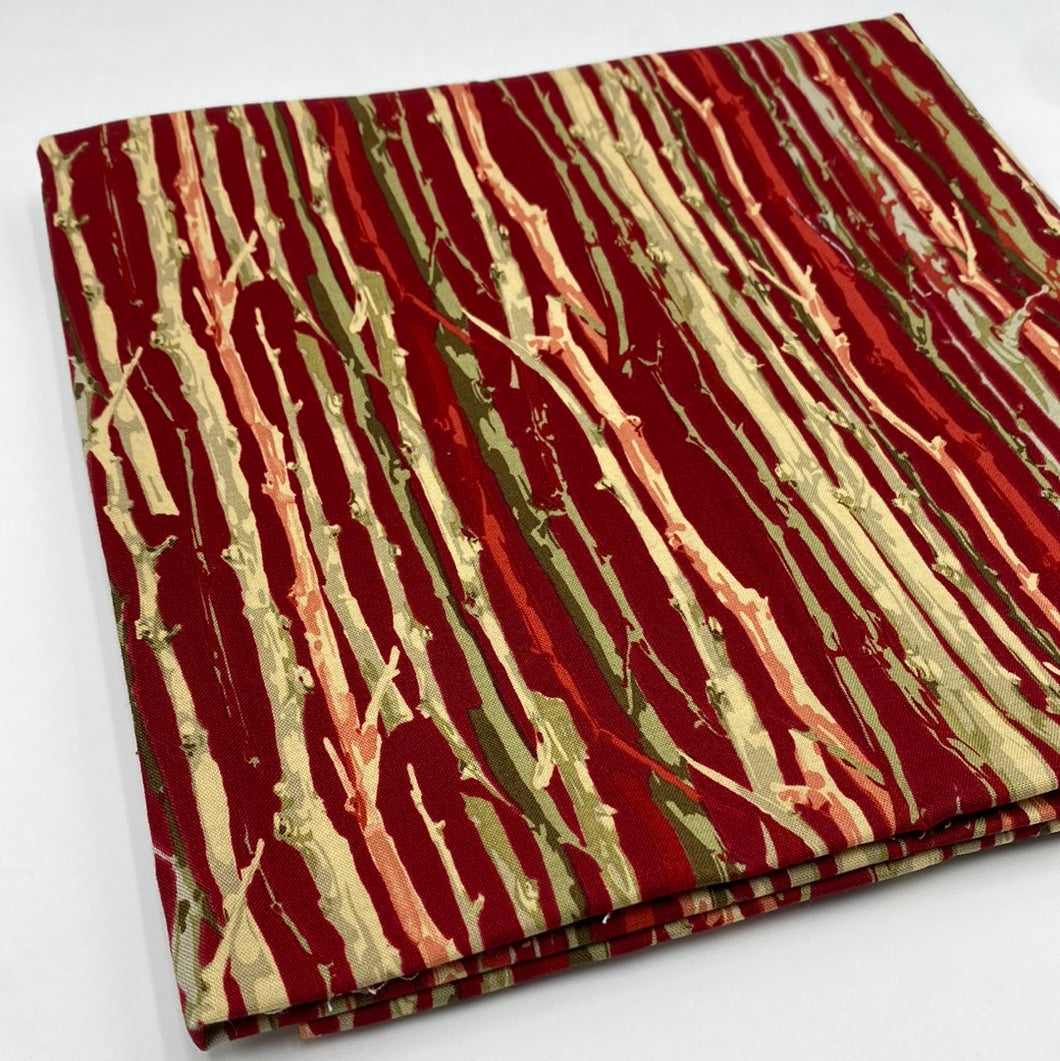 Quilting Cotton, Trees on Red (WQC1521)