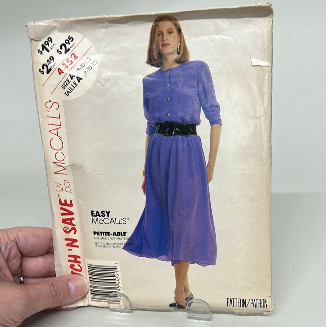 Vintage MCCALL'S Pattern, Misses' Dress (PMC4452)