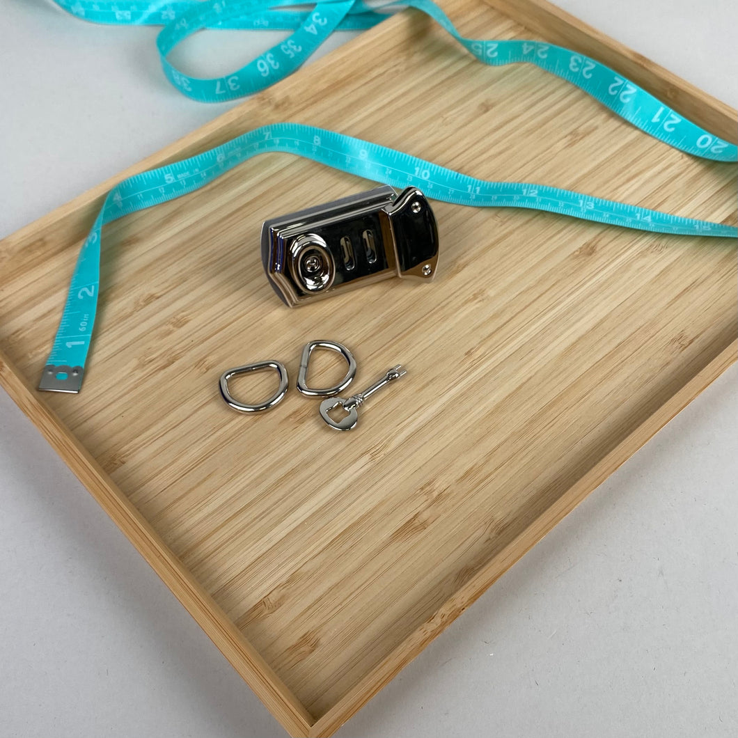 Key Lock + 25mm D rings (2x) - Silver Tone (NXX1573)