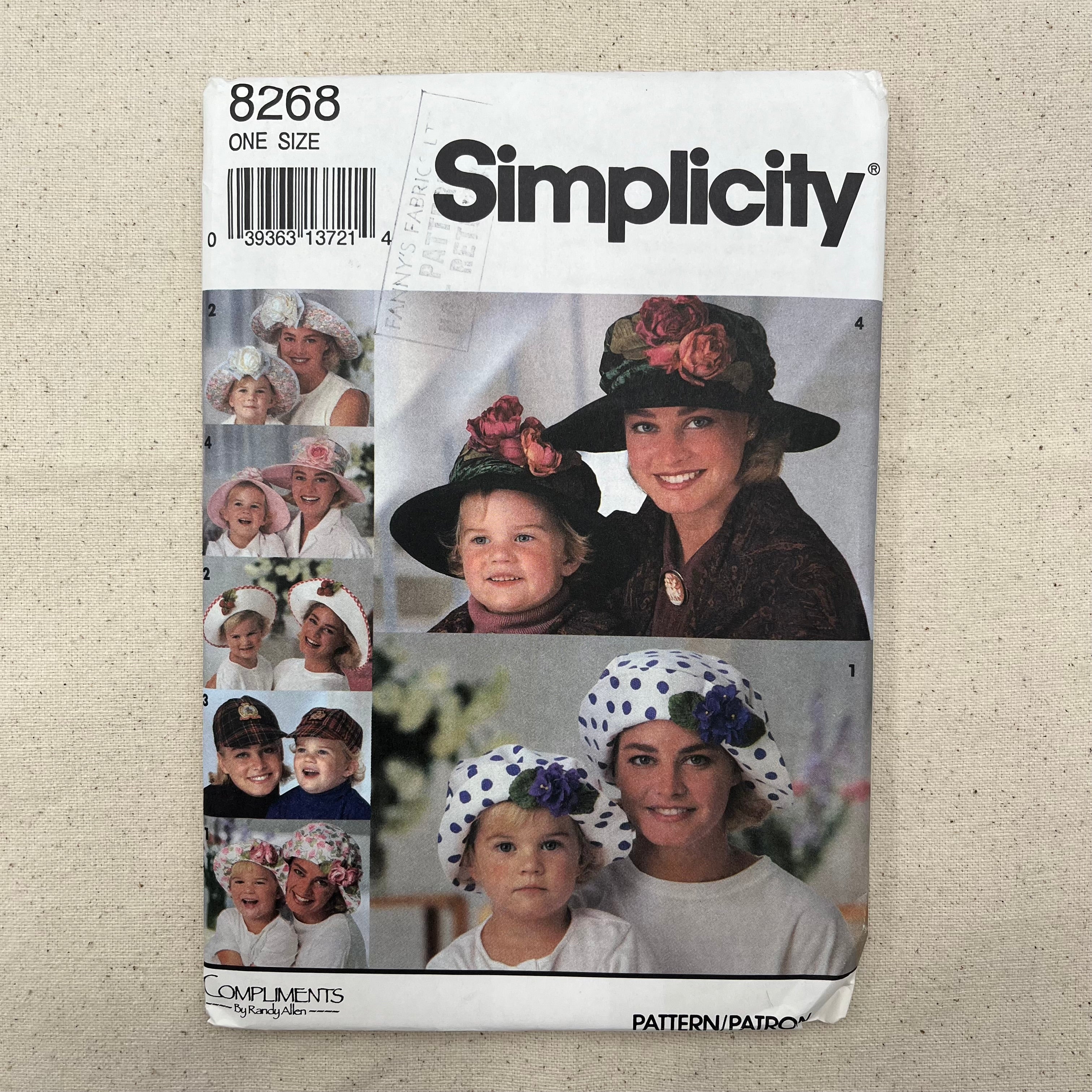 Simplicity Pattern - 8268 Mother & Daughter Hats (NPA0499)