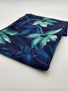 Blouse Weight, Navy, Aqua & Purple Floral (WDW2208)