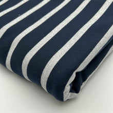Load image into Gallery viewer, Cotton Sweater Knit, Navy &amp; White Stripe (KSW0398)
