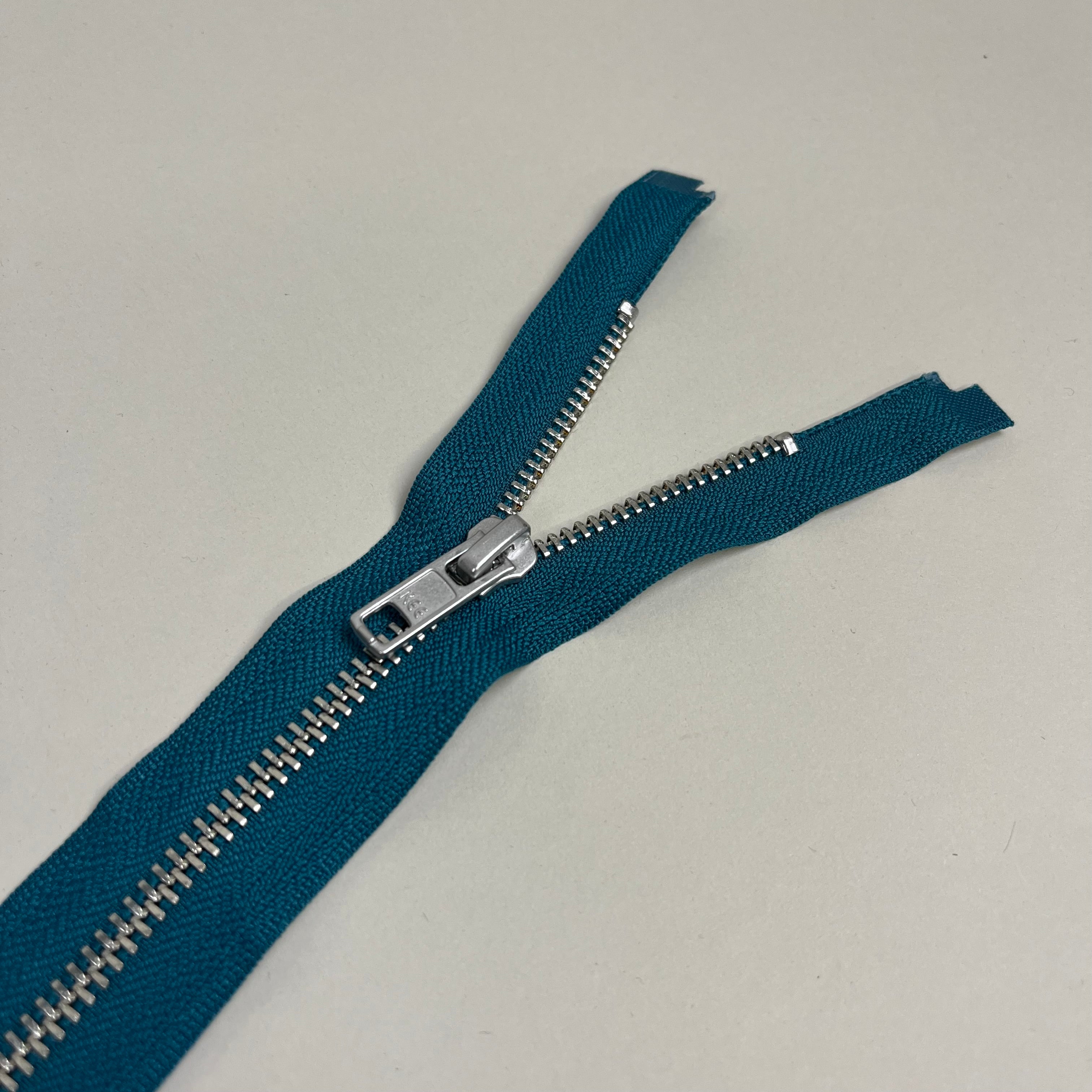 Separating Metal Zipper - Peacock & Silver 19.5" (NZP0374)