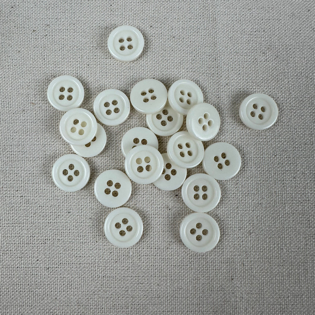 Buttons, Plastic, 1.1cm Cream (NBU0416)