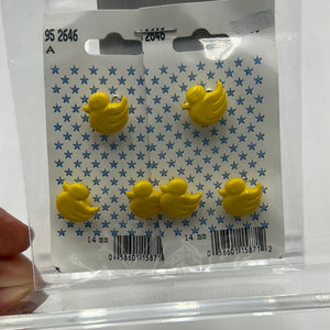 Novelty BUTTON, Yellow Ducks (NBU0375)
