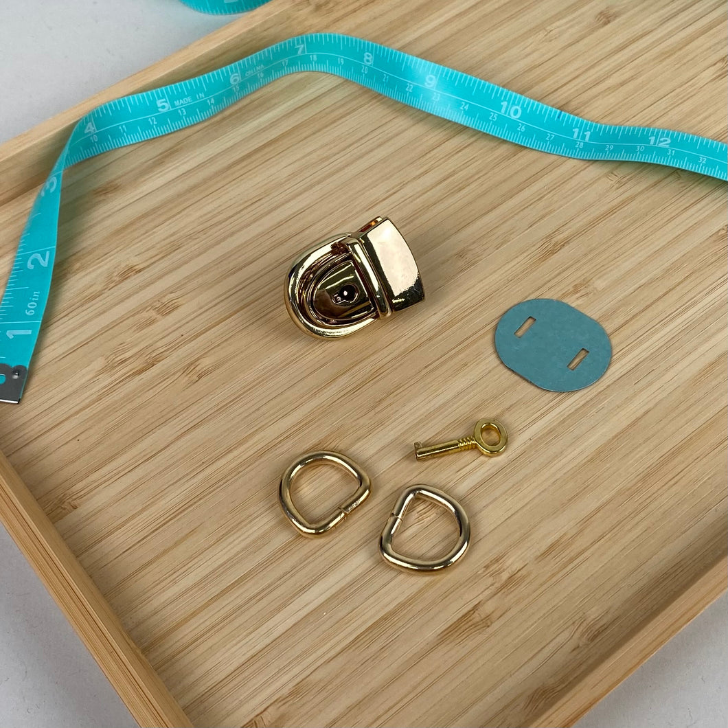 Key Lock + D-Rings (x2) - Gold Tone (NXX1577)