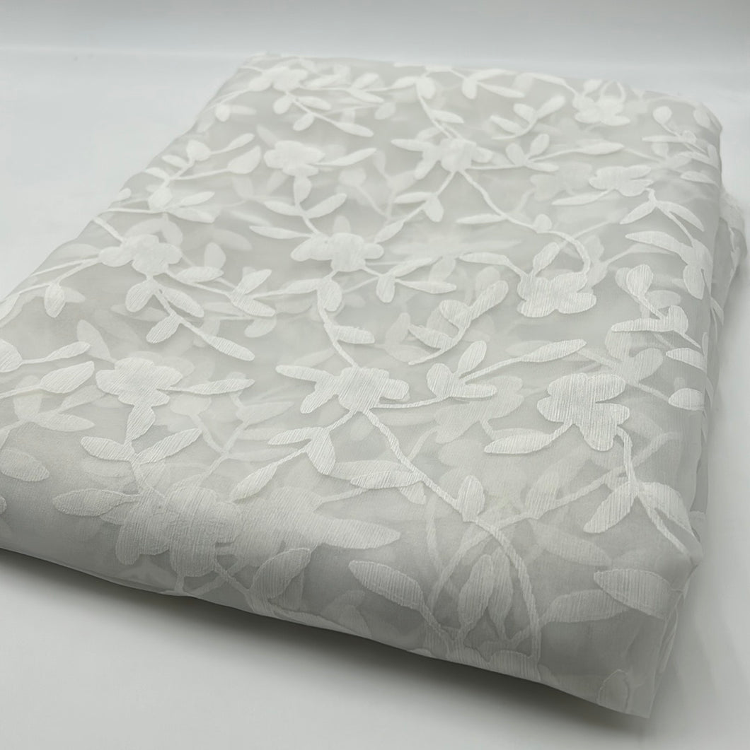 Drapery, White Floral (HDD0029)