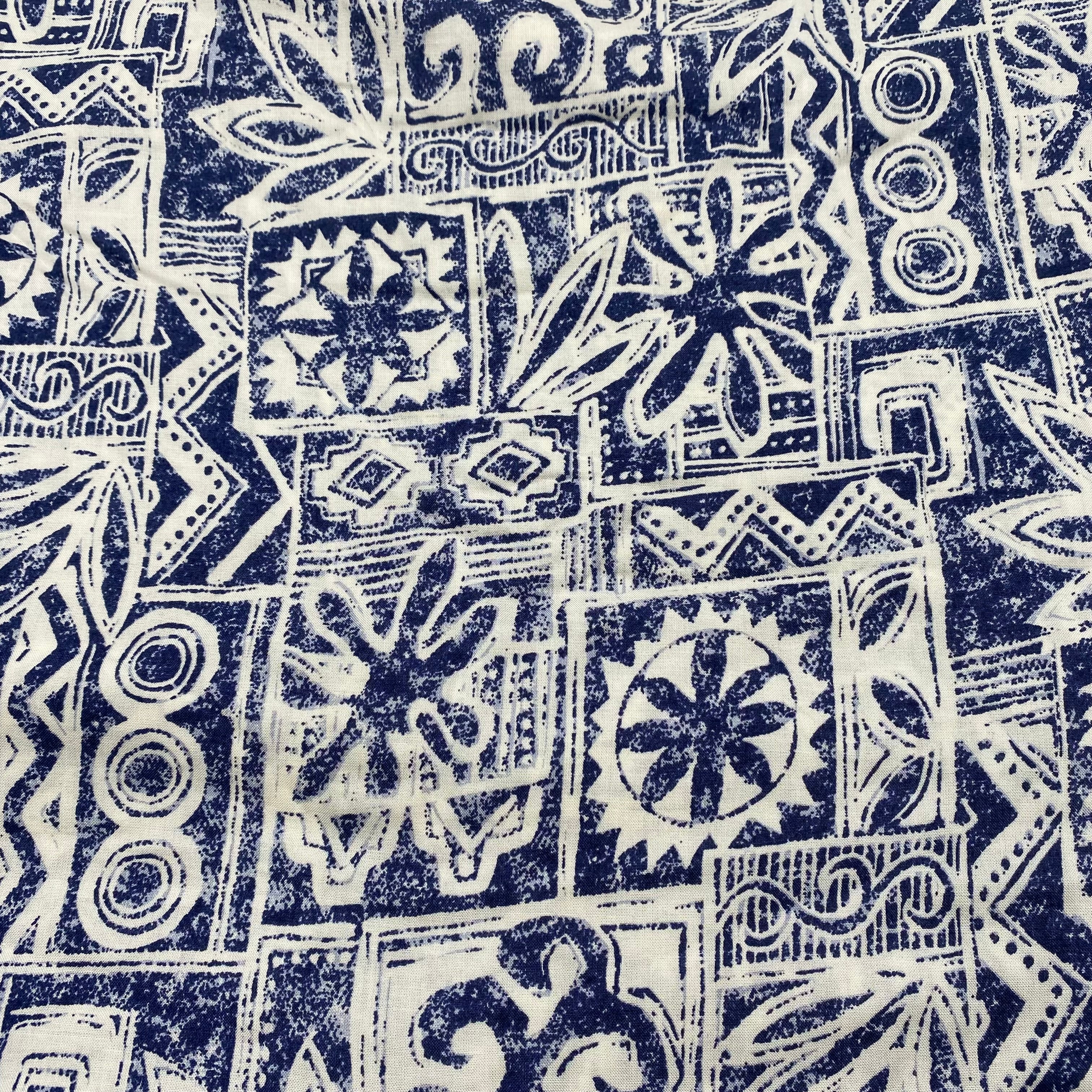 Rayon Dress Weight - Denim Stamped Print (WDW3380)