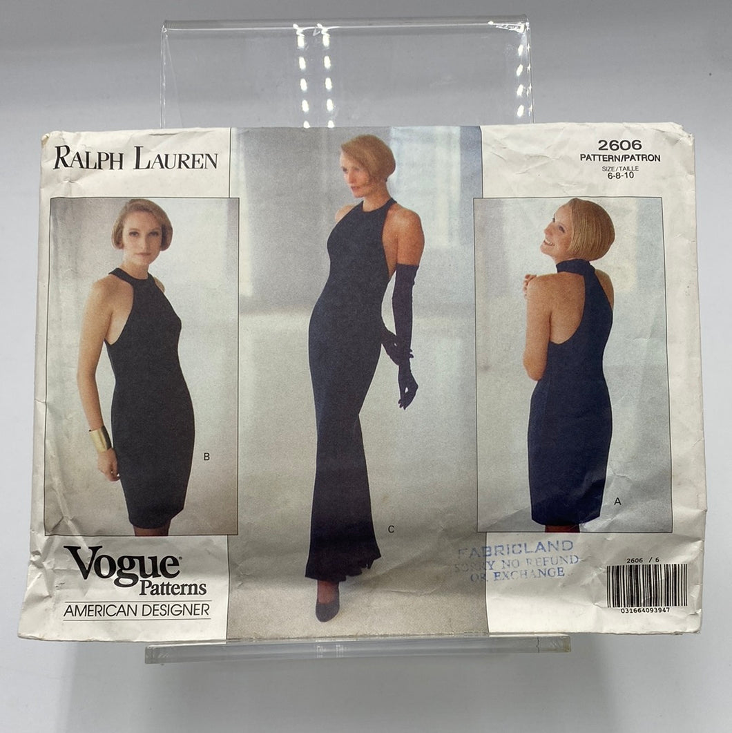 VOGUE Pattern, Ralph Lauren Dress (PVO2606)