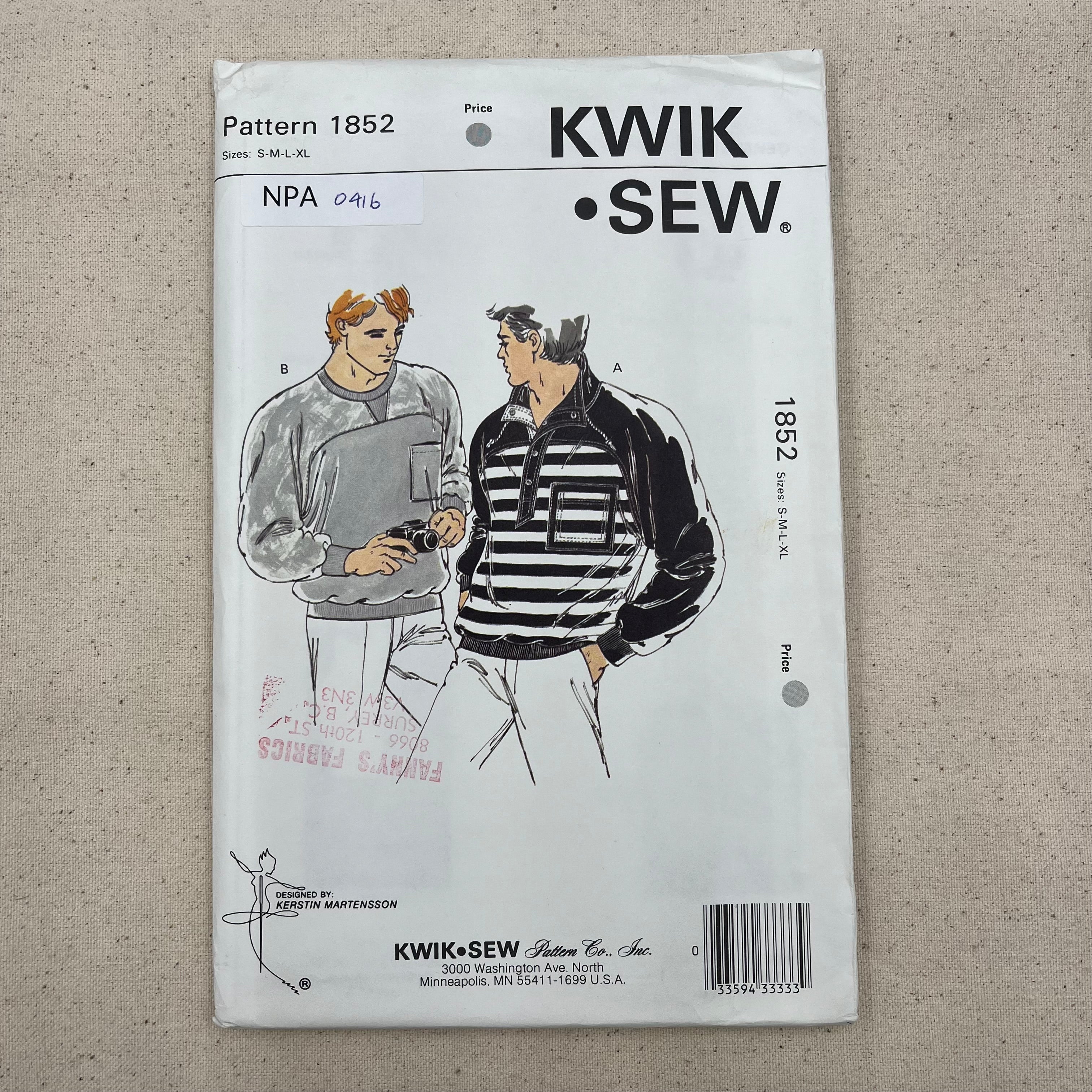 Kwik Sew Pattern - 1852 Shirts (NPA0416)
