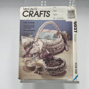 MCCALL'S Pattern, Rags to Riches Crocheted Baskets (PMC6037)