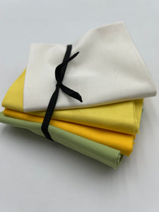 Quilting Cotton Fat Quarter Bundle, White, Yellow, Gold & Green (WQC2596)