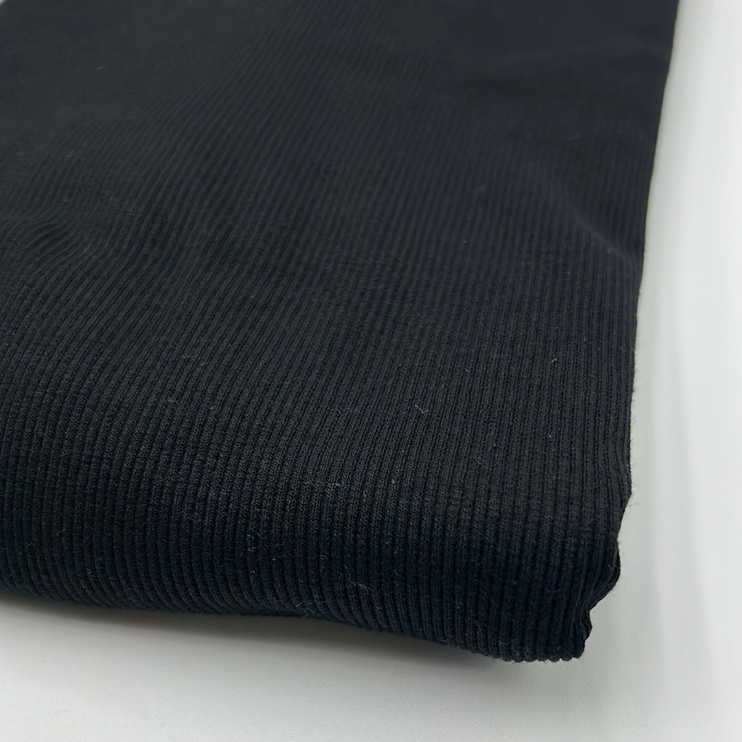 Cotton Blend Rib Knit, Black (KRB0339:340)