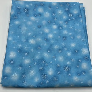 RJR Fabrics Quilting Cotton, Snowflakes on Blue (WQC1413)