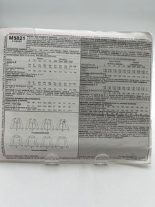 MCCALL'S  Pattern, Misses' Jacket (PMC5821)