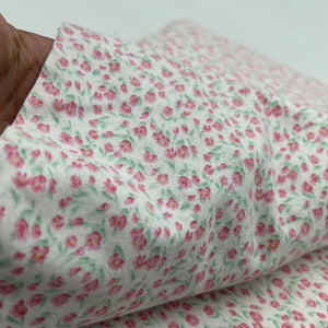 Cotton Flannelette, Pink on White (WFL0292)