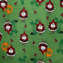 Load image into Gallery viewer, Printed Tricot Knit - Green/Santa&#39;s Holiday (KXX0212)
