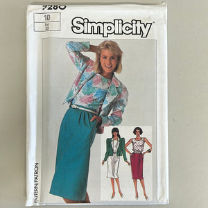 SIMPLICITY Vintage Pattern, Misses Top, Skirt & Jacket (PSI7280)